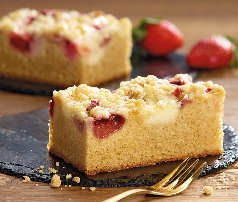Image for Strawberry Rhubarb Spelt Slice with SPELT CAKE