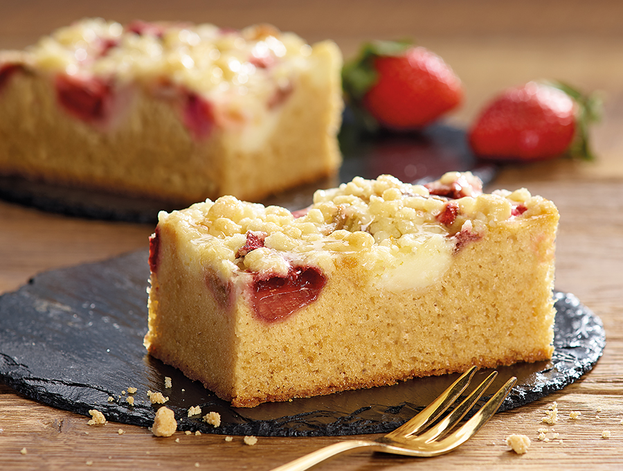 Image for Strawberry Rhubarb Spelt Slice with SPELT CAKE